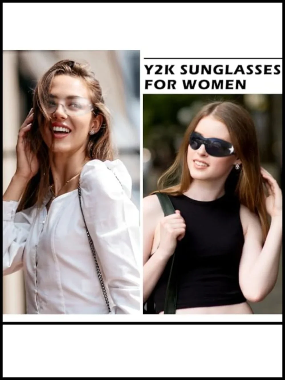 UV400 UVB Shield Wrap Around Sunglasses Trendy Frameless Y2K